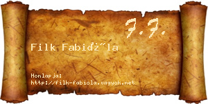 Filk Fabióla névjegykártya